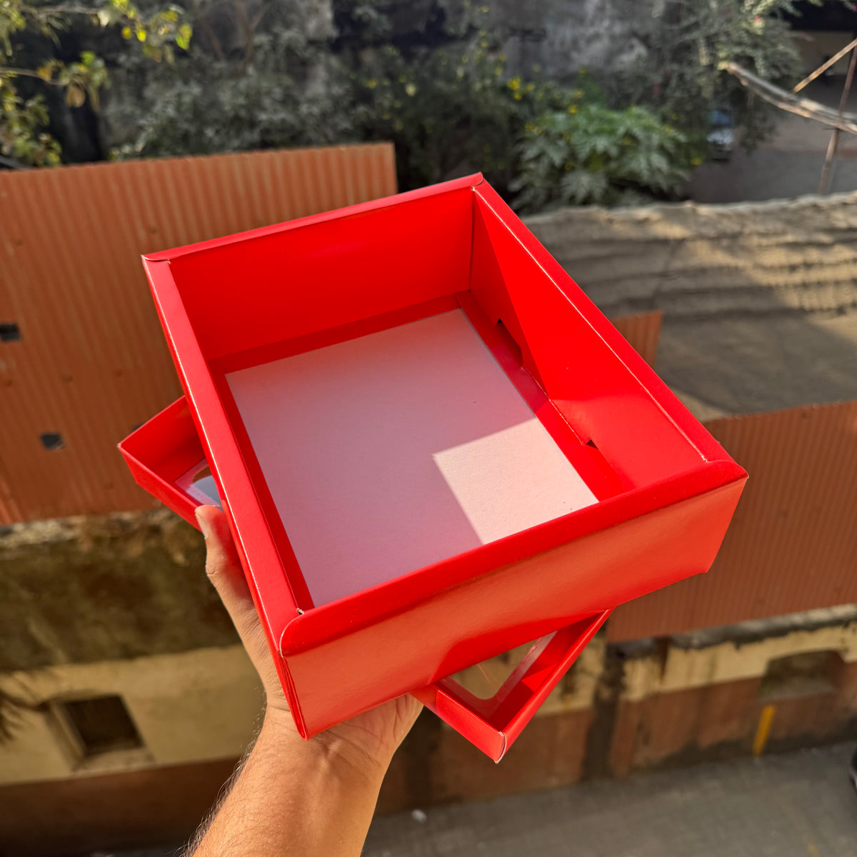 Top Bottom Red Hamper Box