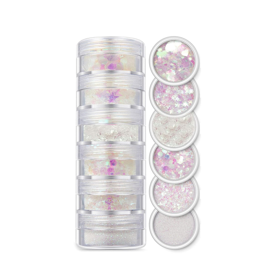 6 In 1 Glitter & Chunks Holo White Sg03