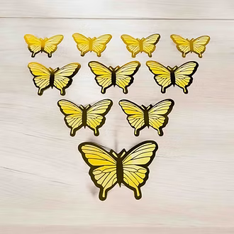 Exquisite Gold-Edge Decorative Butterflies – Pack of 10