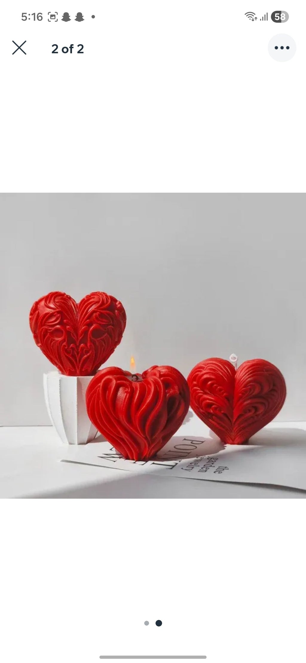 3D Valentine's Day Heart Candle Handmade Mould