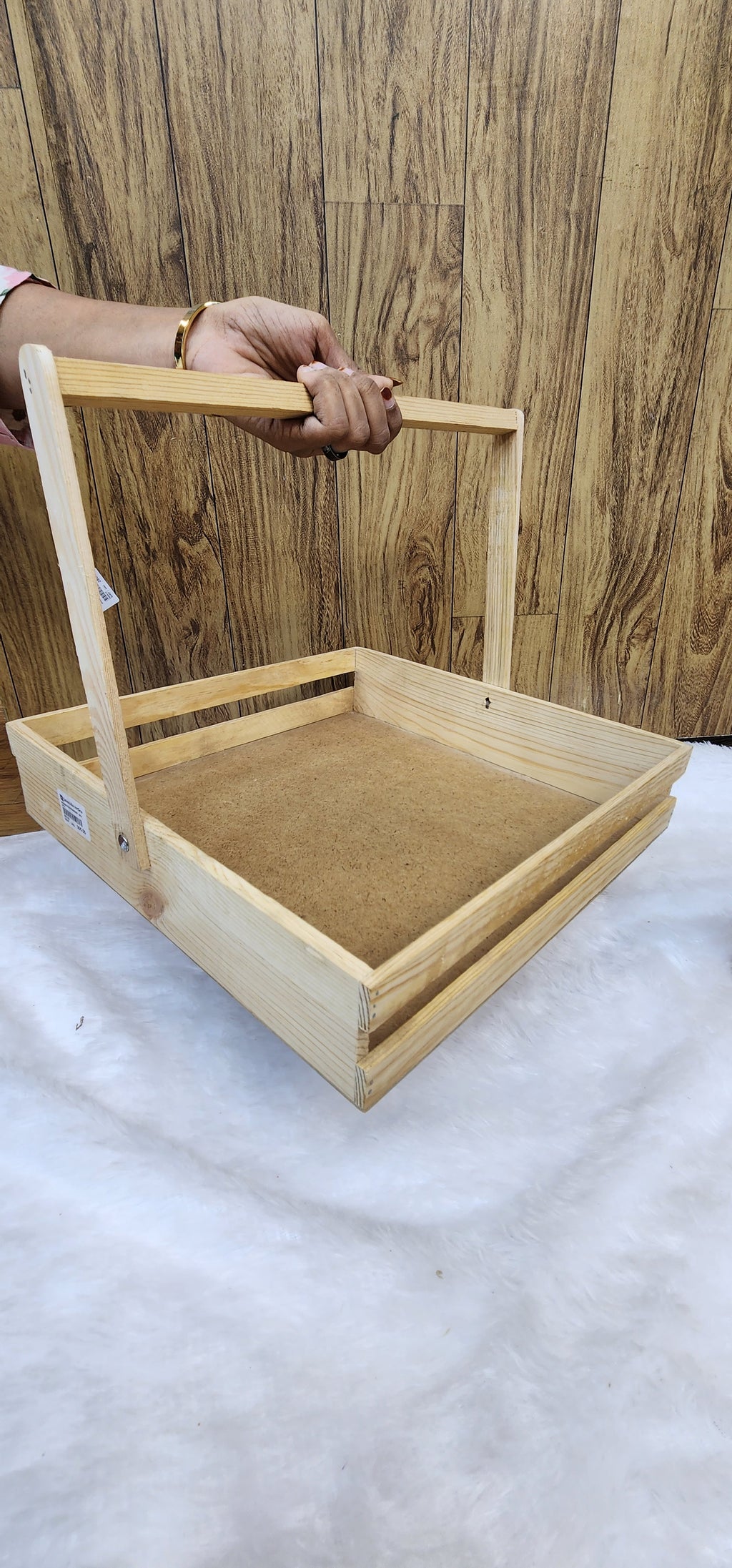 Wooden hanging basket