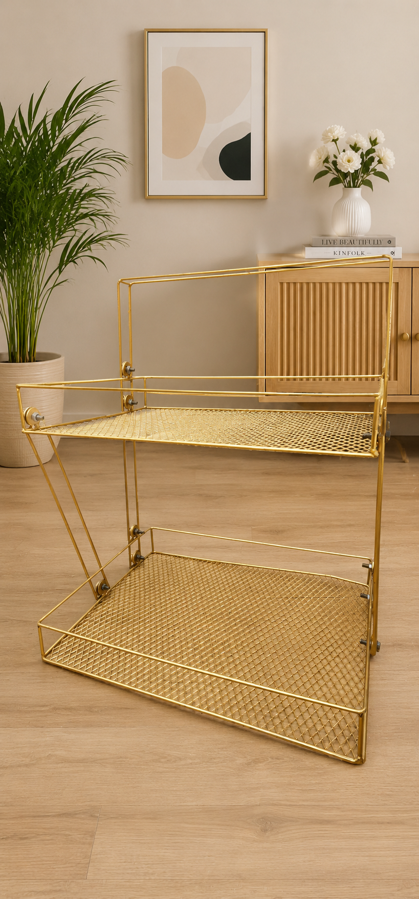 2 Layer Iron Mesh Display Stand