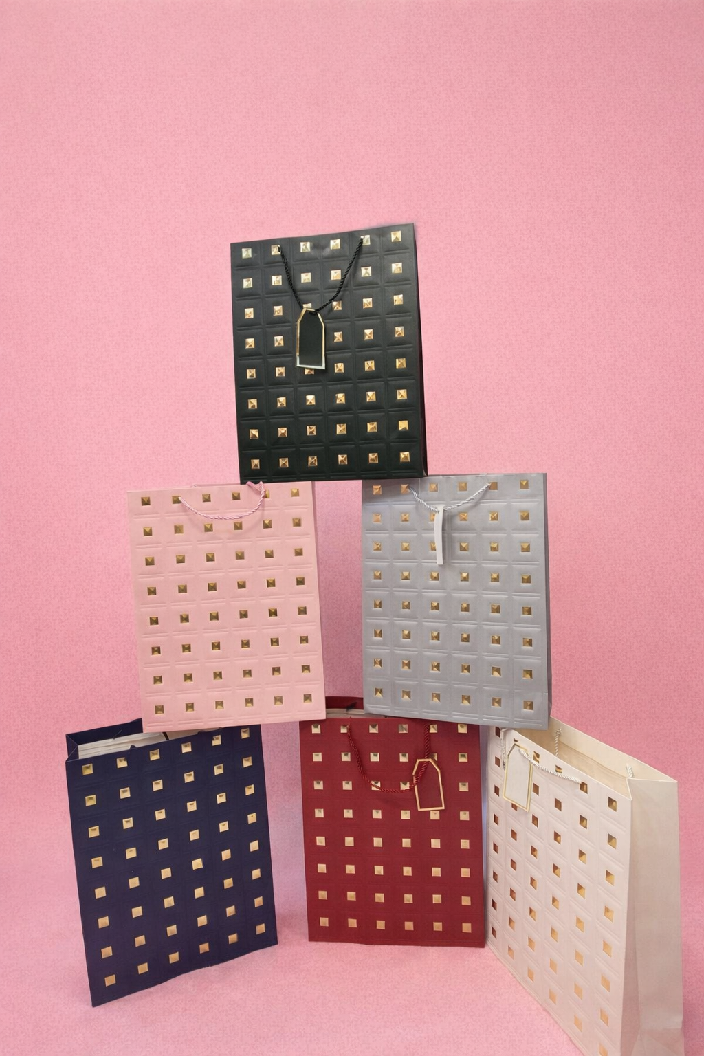 Big size Premium Designer Gift Bag with Gold Foil Squares