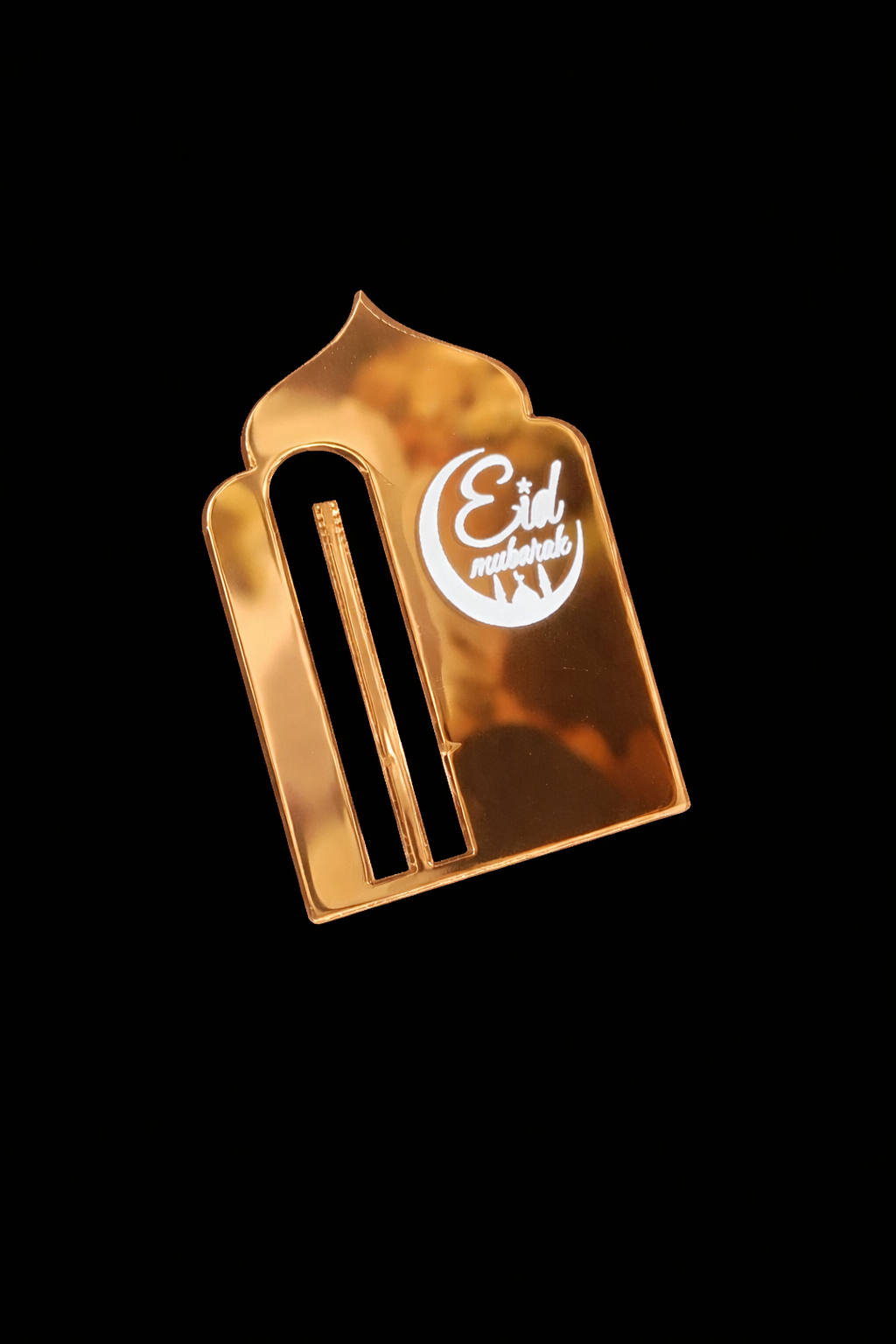 "Golden Mirror Acrylic Eid Mubarak Cash Gift Envelope Alternative"