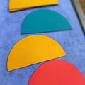 Wooden half circle satin cloth mdf