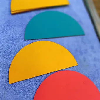 Wooden half circle satin cloth mdf