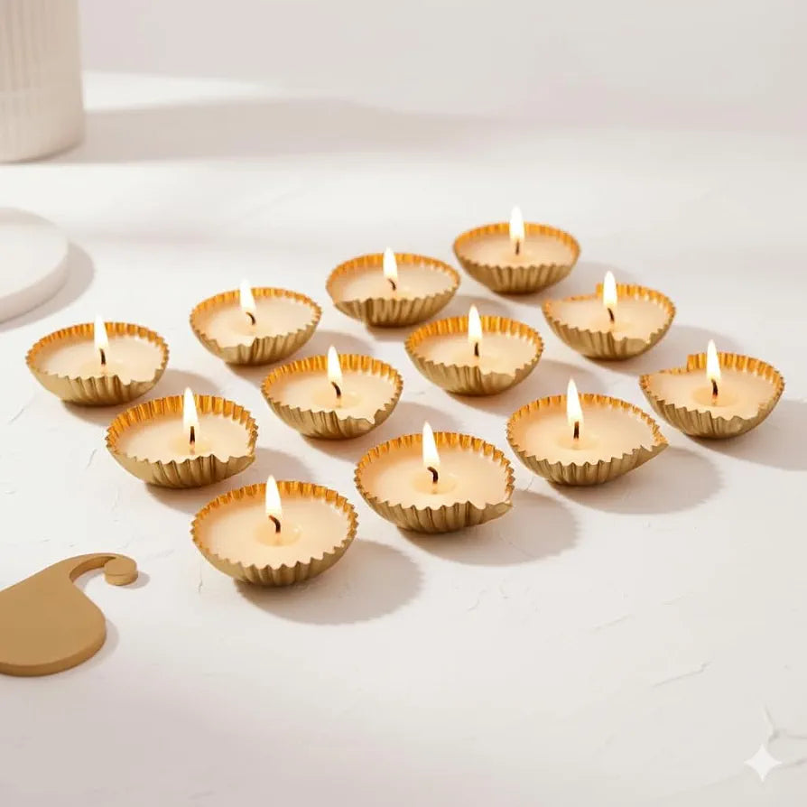 Golden metal diya