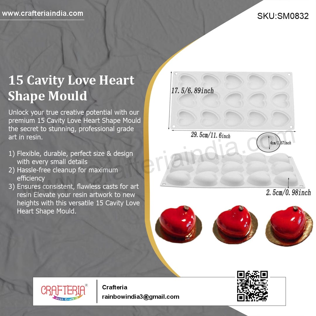 15 Cavity Love Heart Shape Mould