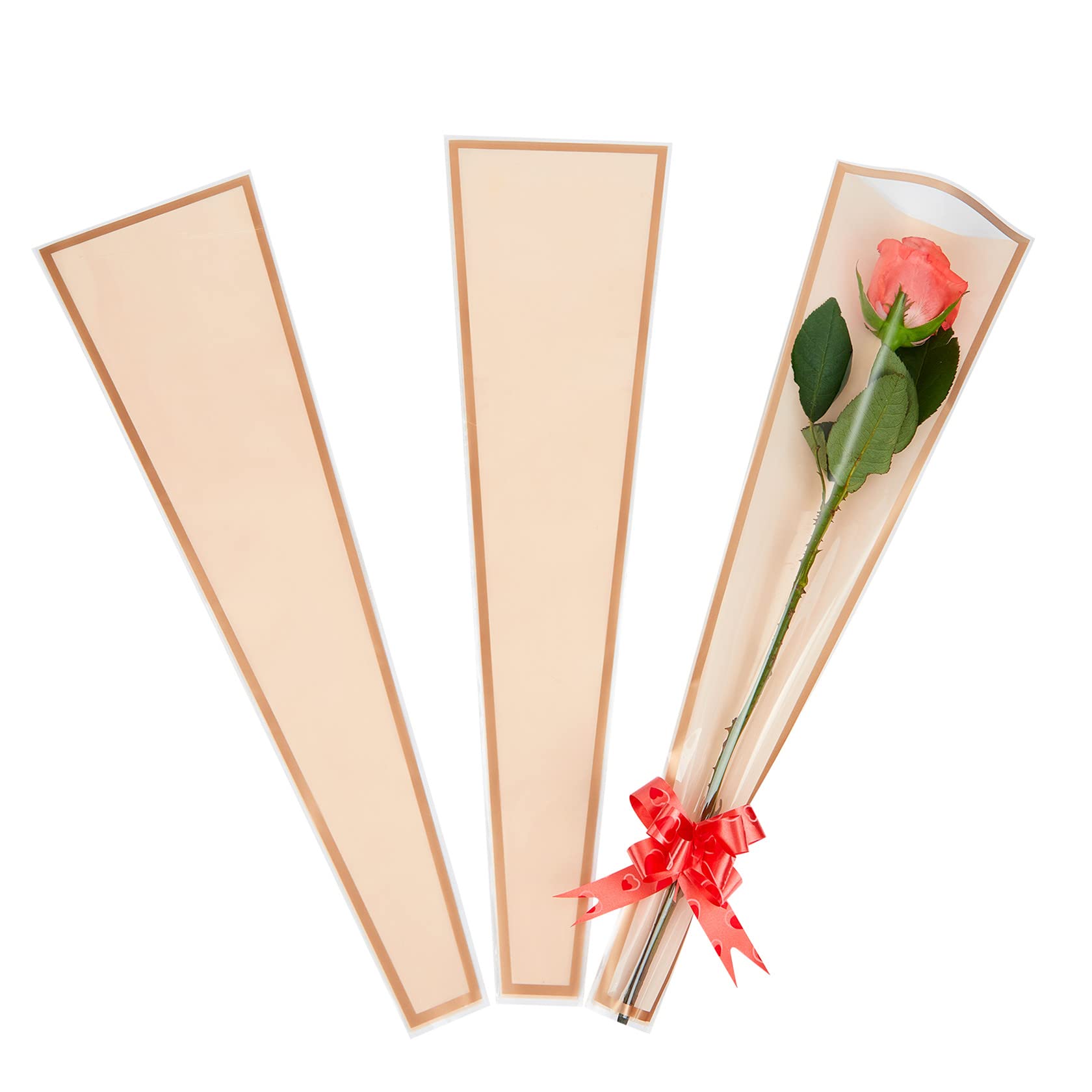 Flower wrapping bag clear rose floral bouquet paper