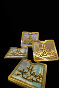 "Premium Acrylic Eid Mubarak Money Holder - Gold Calligraphy"