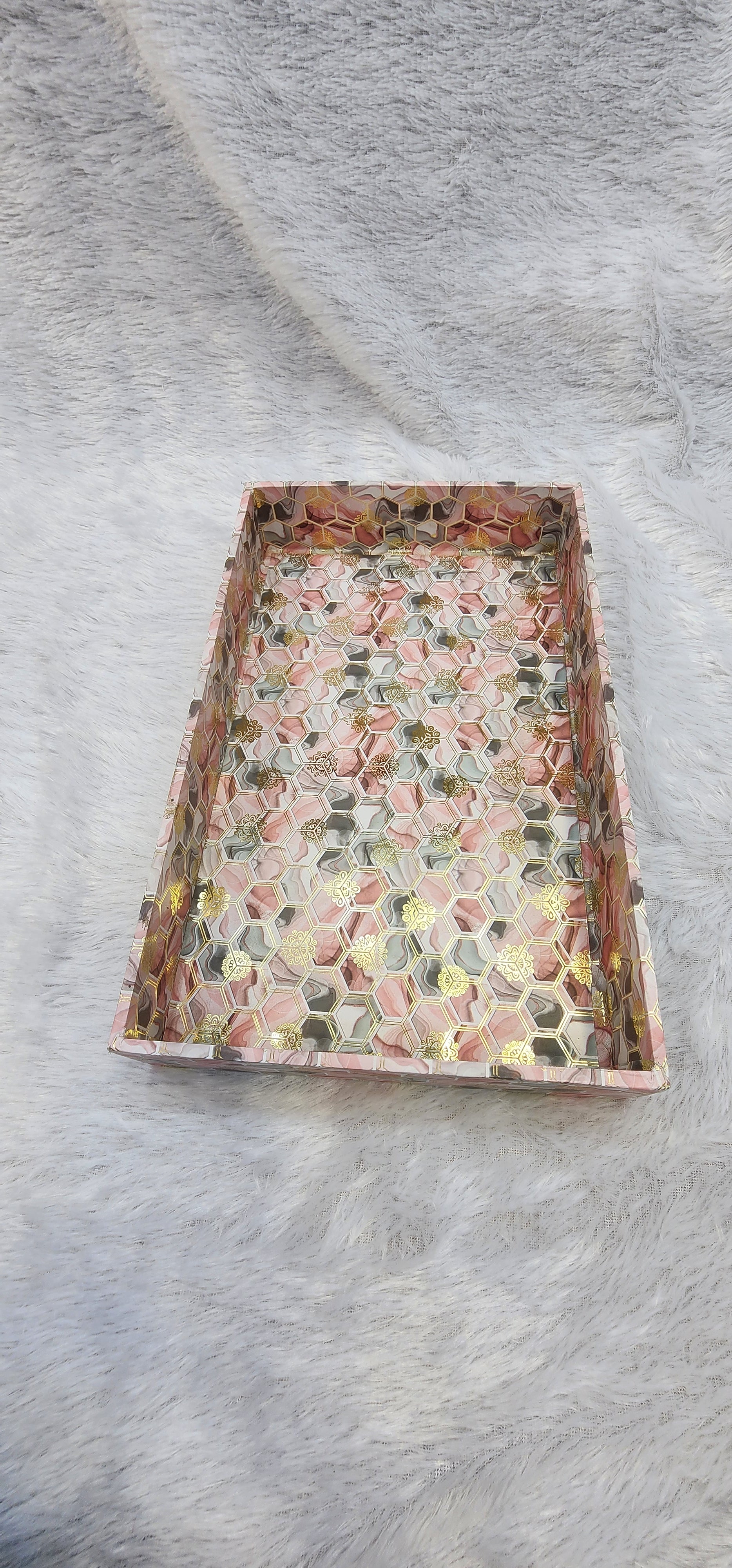 FANCY MDF TRAY OF 3 SET