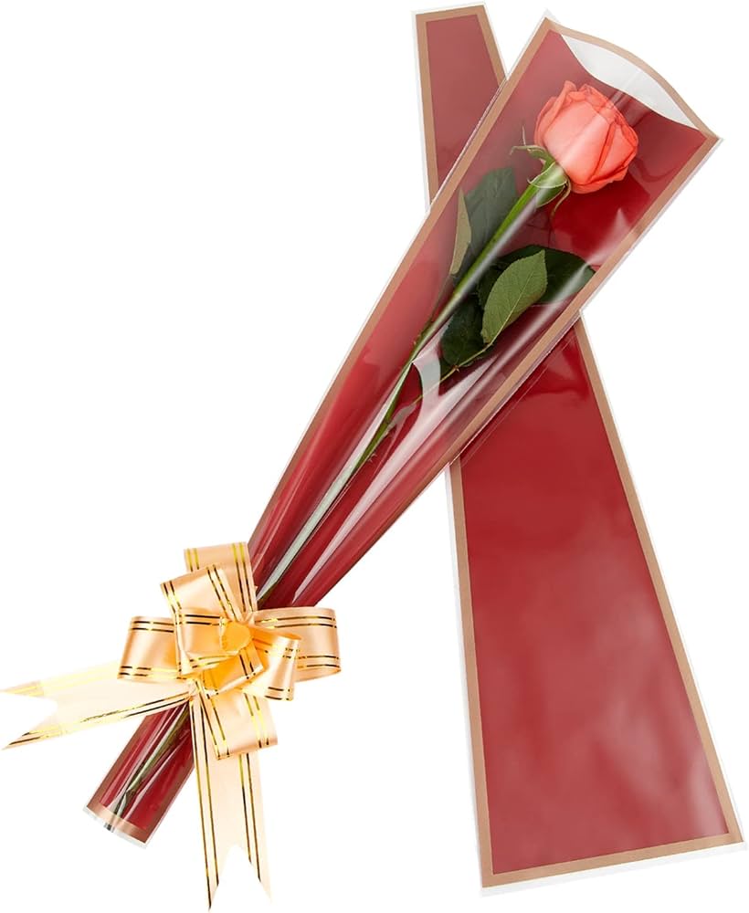 Flower wrapping bag clear rose floral bouquet paper