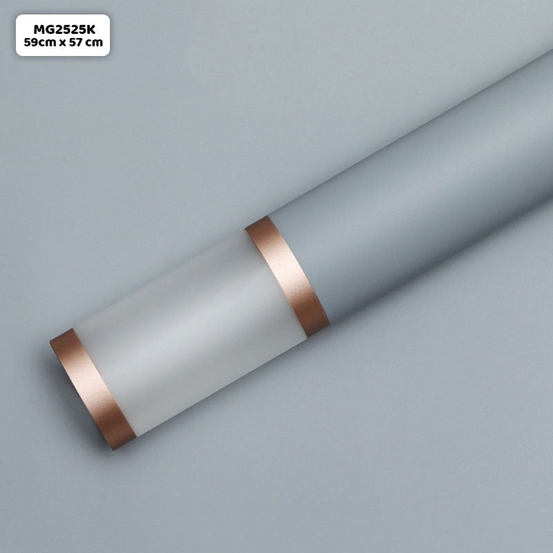 Bouquet Paper double color golden border [grey]