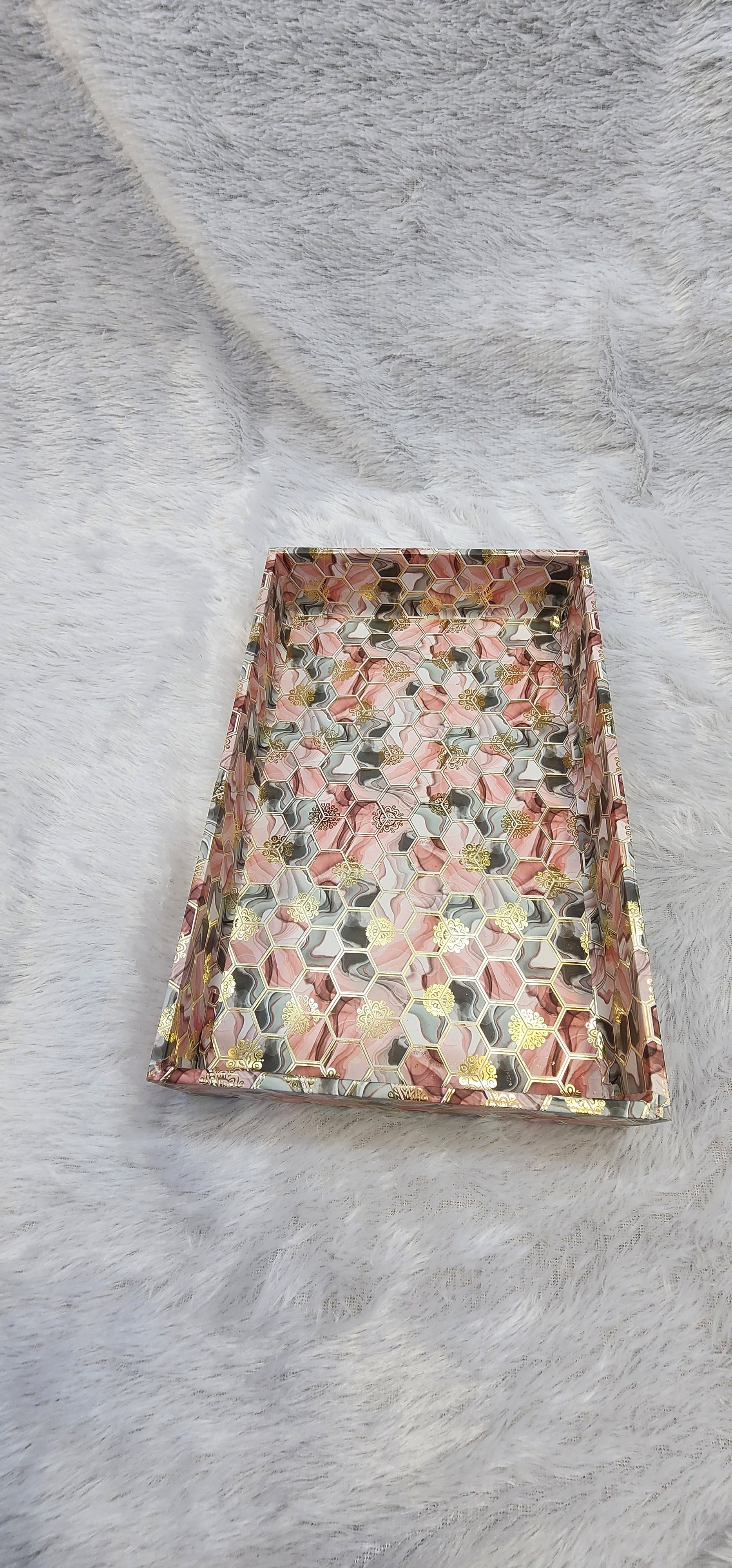 FANCY MDF TRAY OF 3 SET