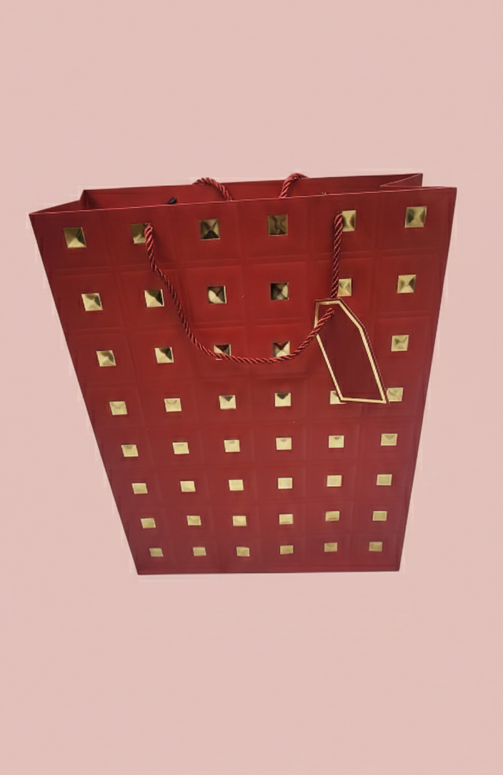 Big size Premium Designer Gift Bag with Gold Foil Squares