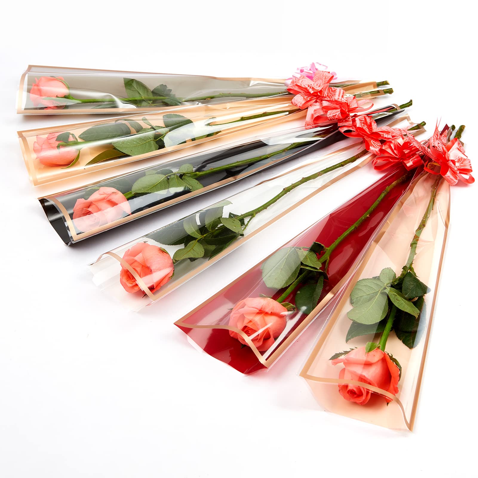 Flower wrapping bag clear rose floral bouquet paper