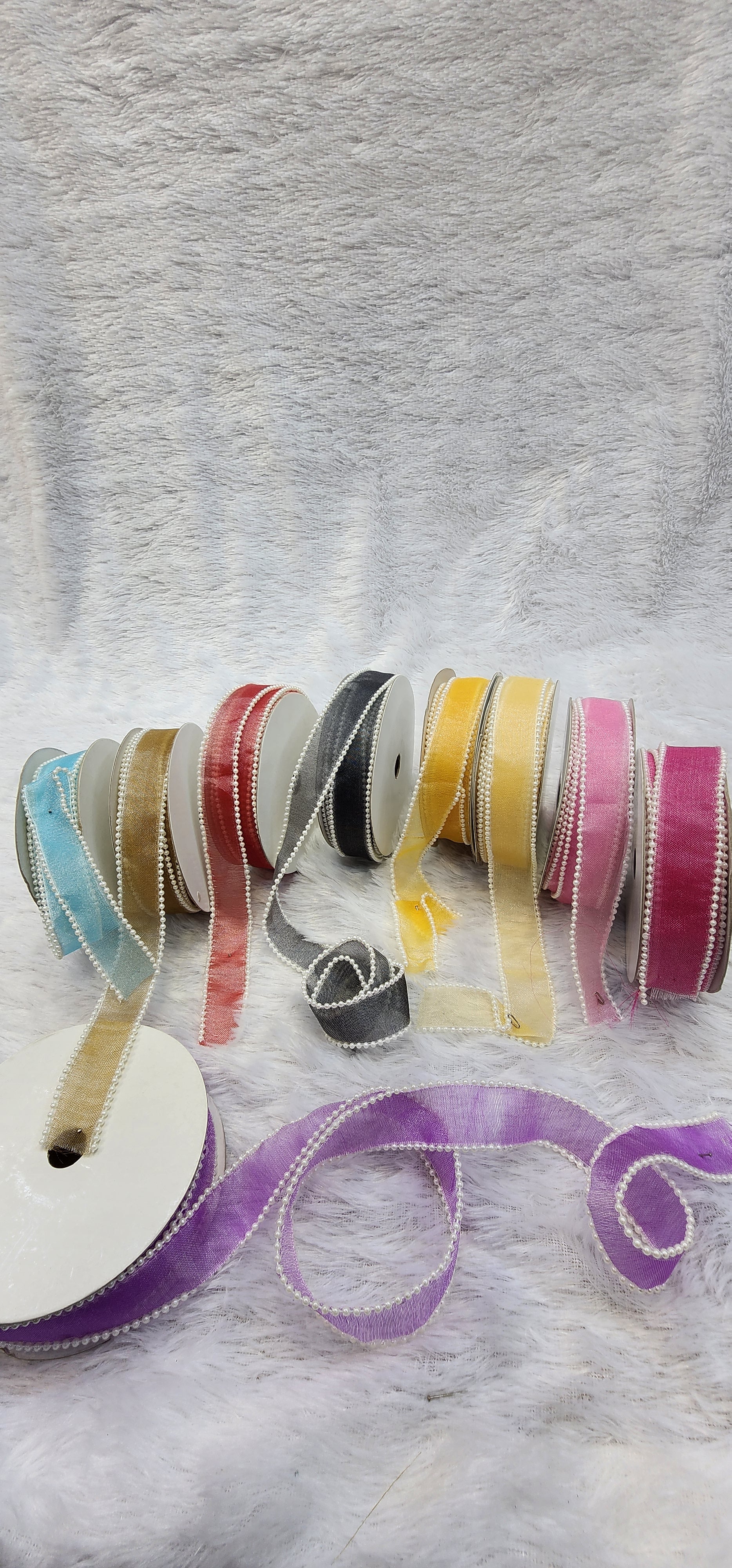 Pearl Edge Organza Ribbon – Decorative Gift Wrapping Ribbon