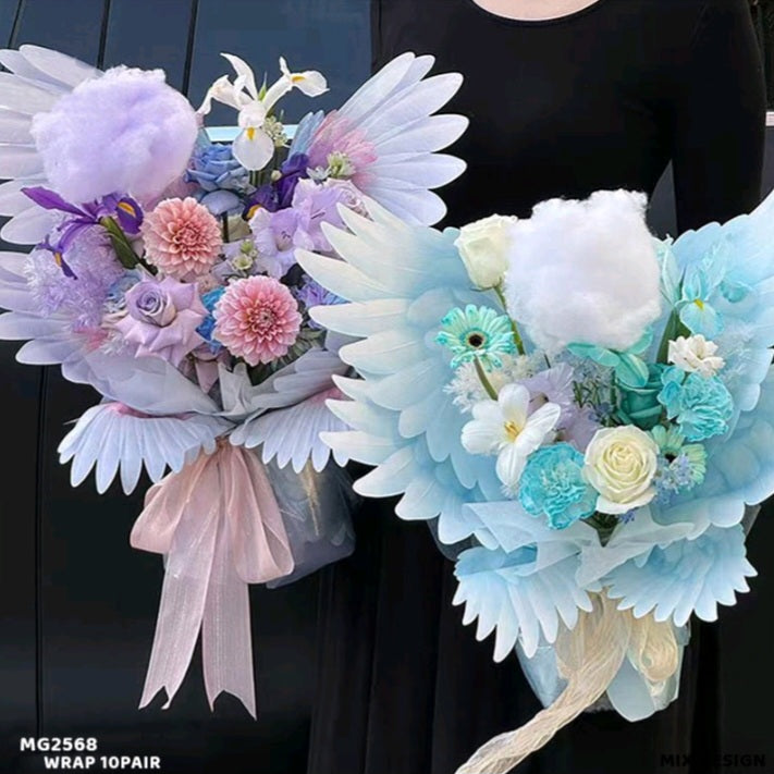 Coloured butterfly wing flowers wrap