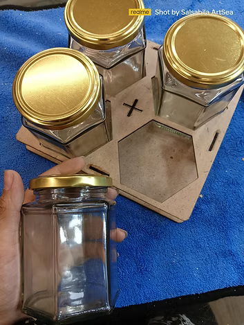 Glass jar with stand