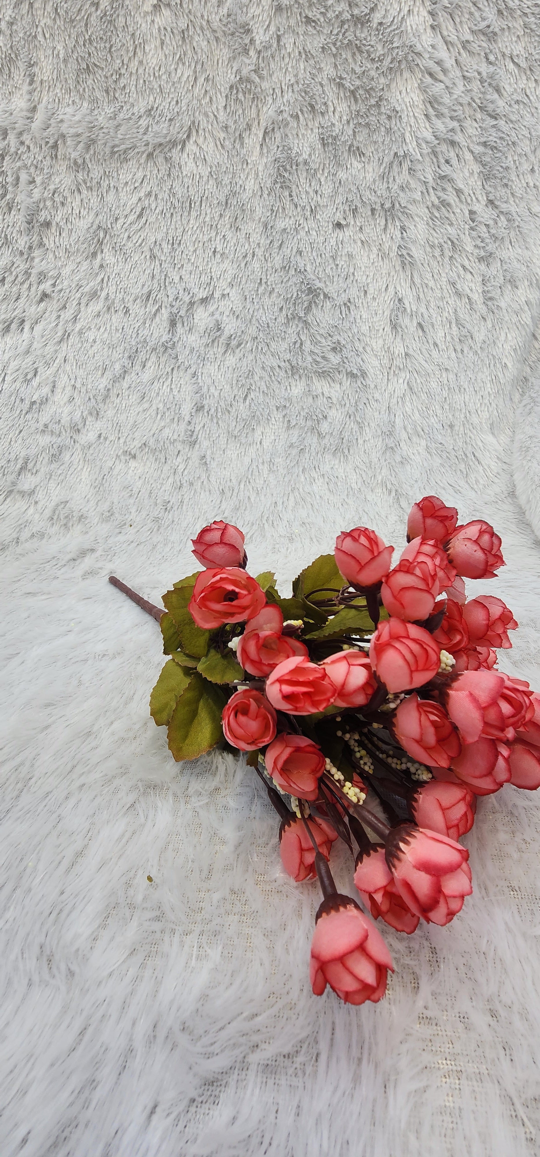 Small Faux Rose Bud Silk Flower Bunch (Available in 5 Colors)