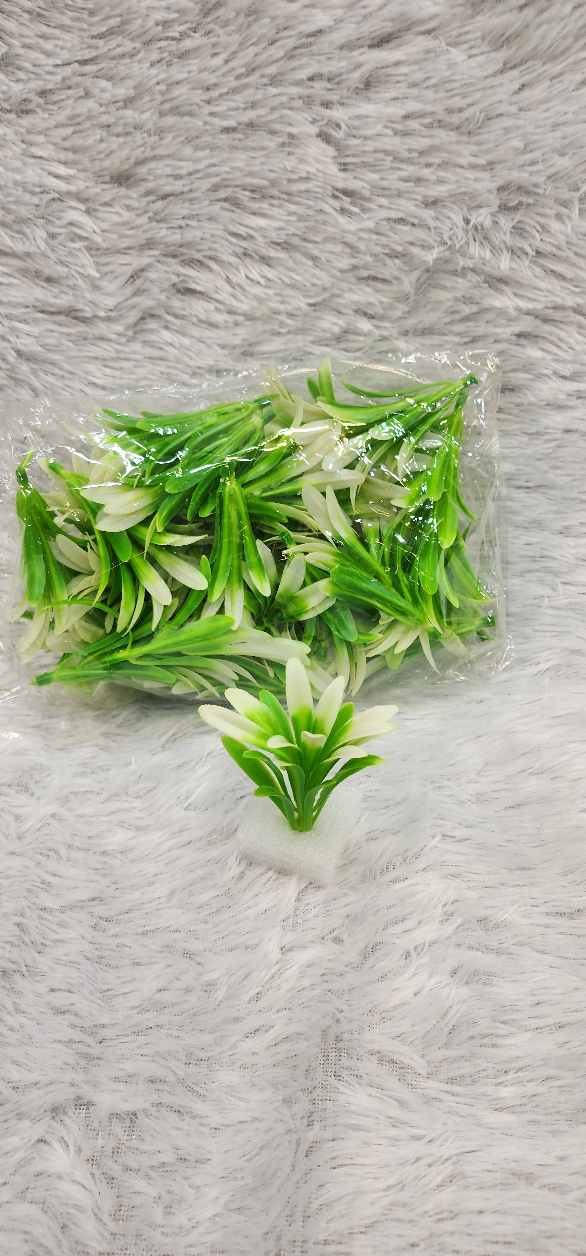 Bulk Artificial Mini Green & White Plant Bunches