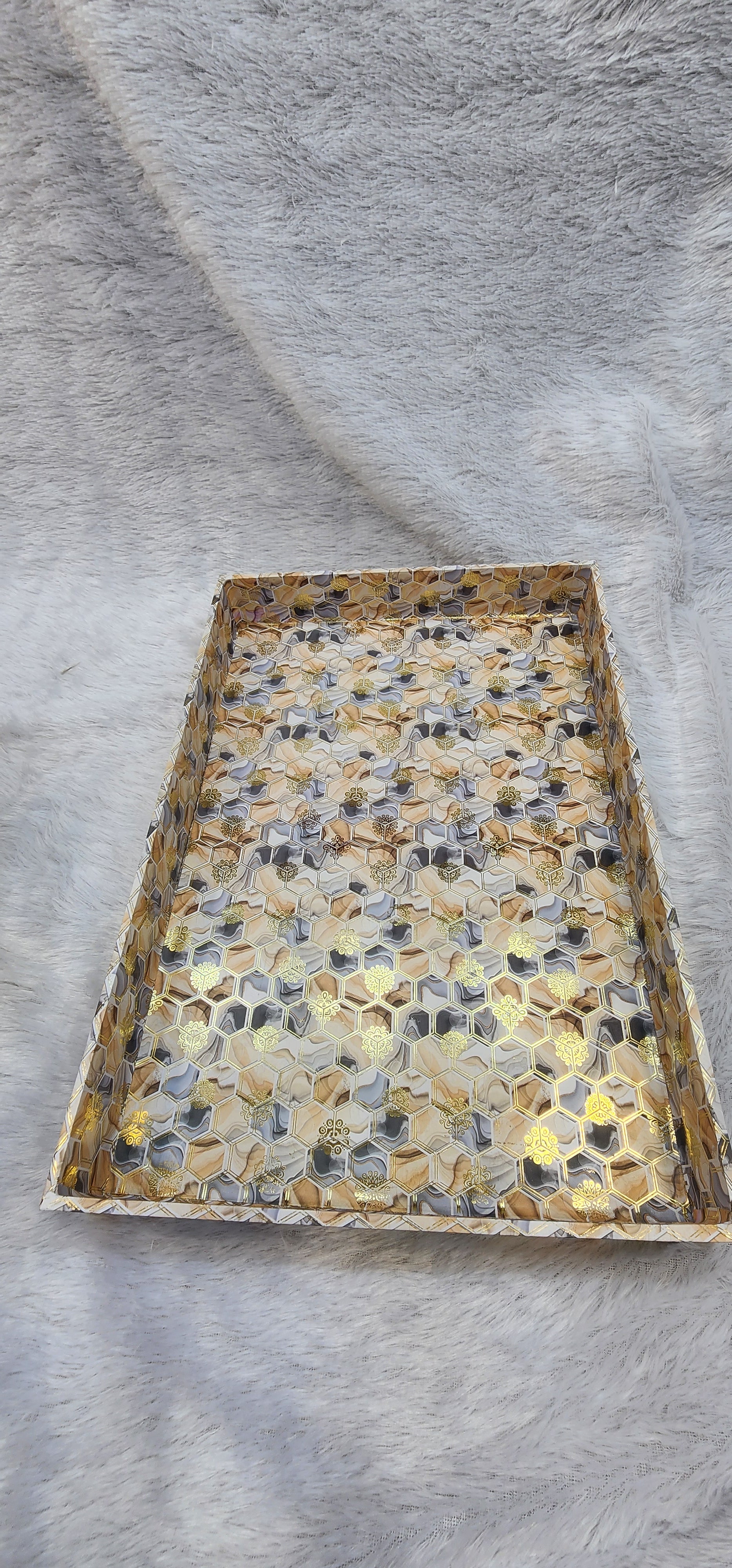 FANCY MDF TRAY OF 3 SET