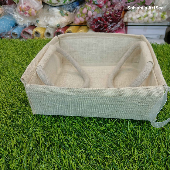 Eco-Friendly Foldable Jute Dry Fruit Storage Hamper Basket