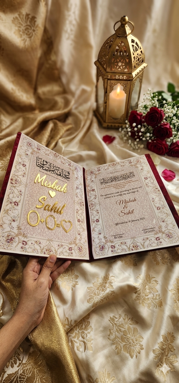 Personalised | customised nikah dupatta , file , pain , box....