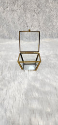 Gold Geometric Glass Ring Box