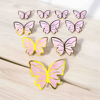 Exquisite Gold-Edge Decorative Butterflies – Pack of 10