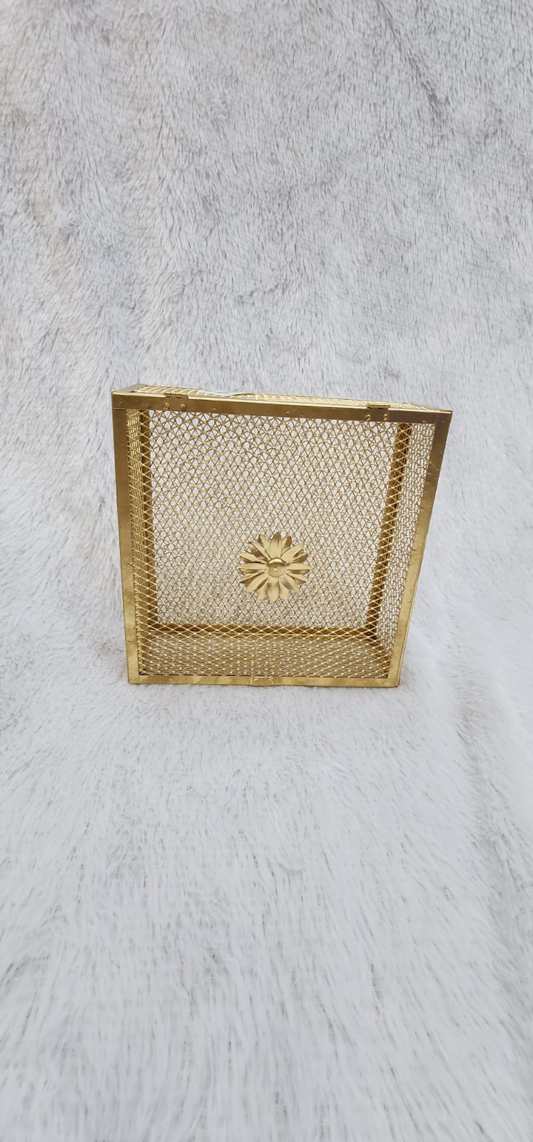 Golden Iron Square Gift Box or Hamper Basket.