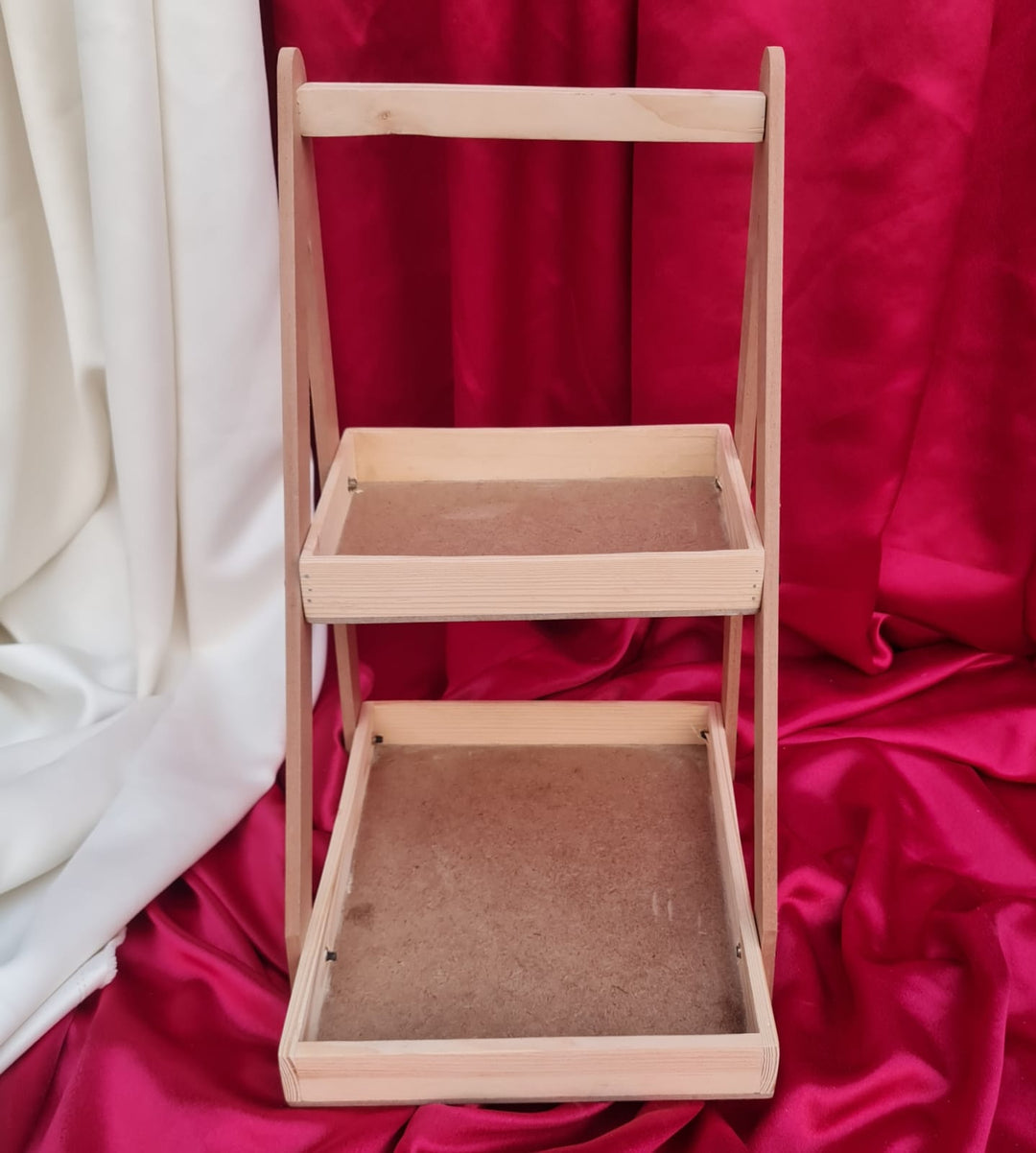 2 tier wooden tray