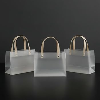 Transparent Frosted PVC Carry Bag for Gifts & Hampers