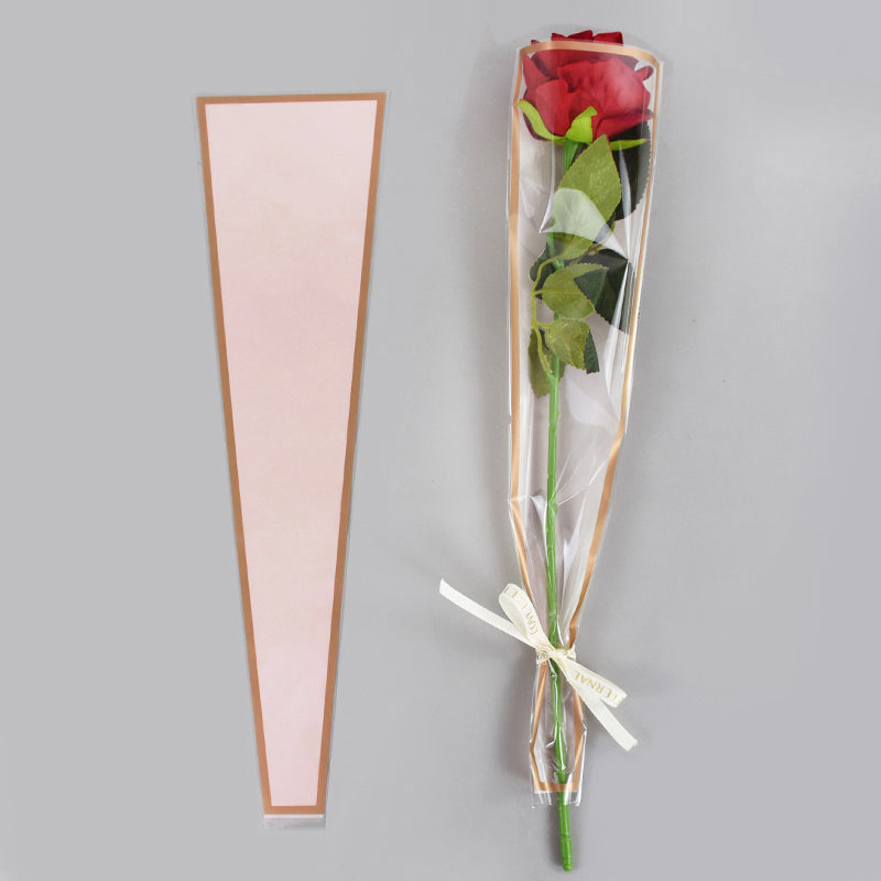 Flower wrapping bag clear rose floral bouquet paper
