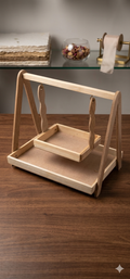 Wooden swing hamper basket
