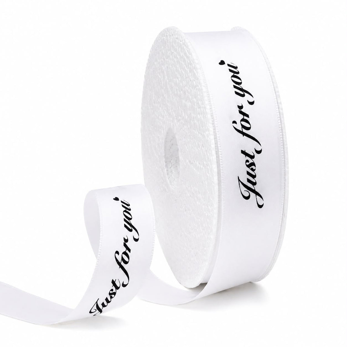 Just For You" Printed Satin Ribbon for Gift Wrapping and Crafts